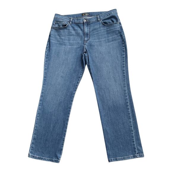 LEE Womens Size 16 Short Relaxed Fit Straight Leg Mid Rise Blue Jeans - Picture 1 of 6